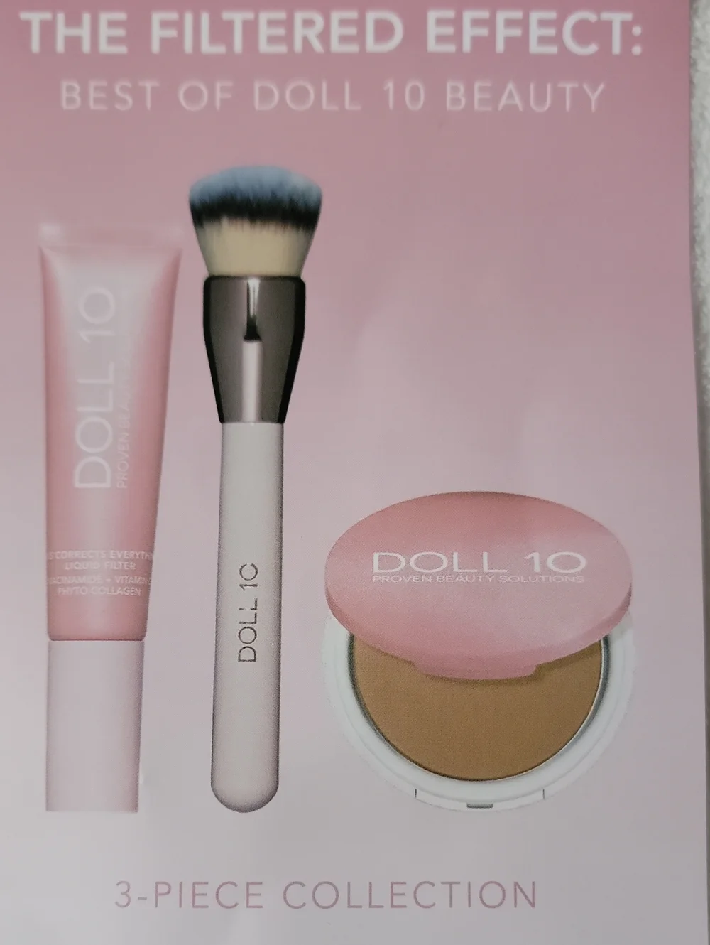 Doll 10 3-Piece Makeup Set — Pink Beauty Brush, Tube & Compact Medium